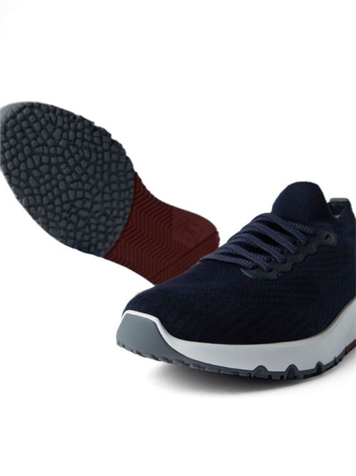 Blue and red cotton sneaker Brunello Cucinelli | MZUPMBO252CP307